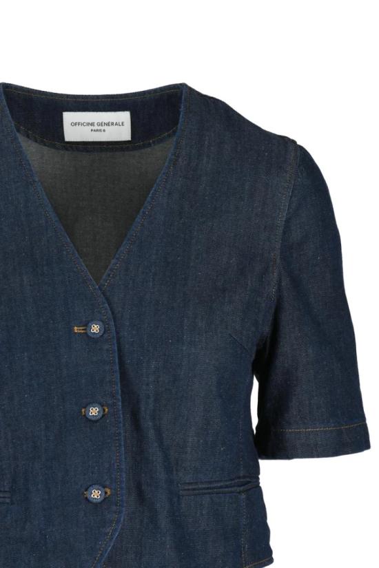 25SS 오피신 제네랄 자켓 볼레로 재킷 (면/라이오셀/모달 혼방) - 블루 - OFFICINE GENERALE