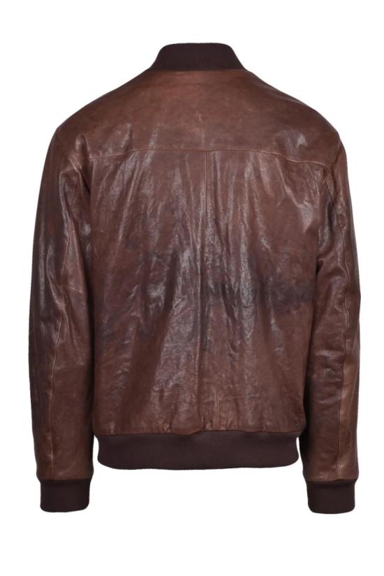  페이 자켓 가죽 재킷 - 갈색 - FAY