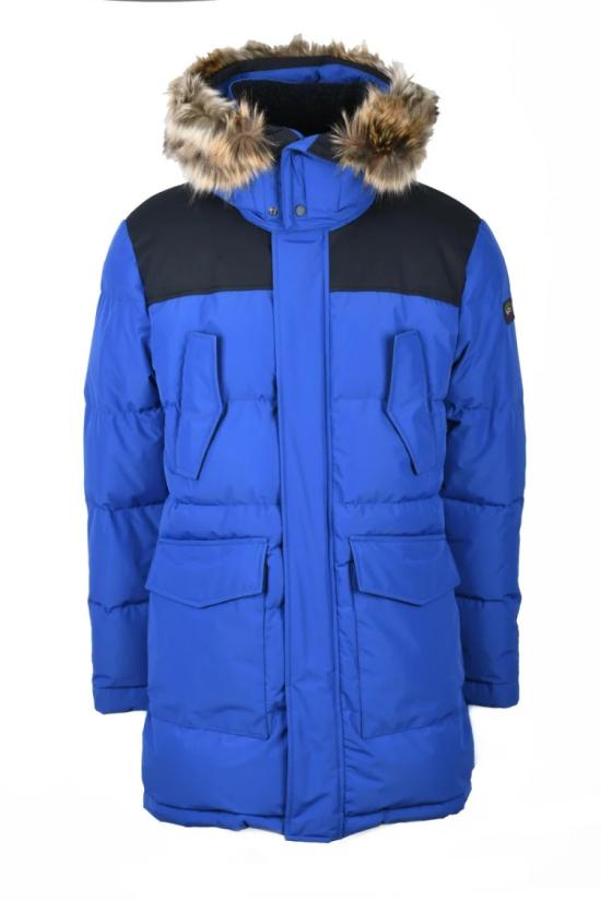  폴앤샤크 자켓 긴 다운 재킷 - 블루