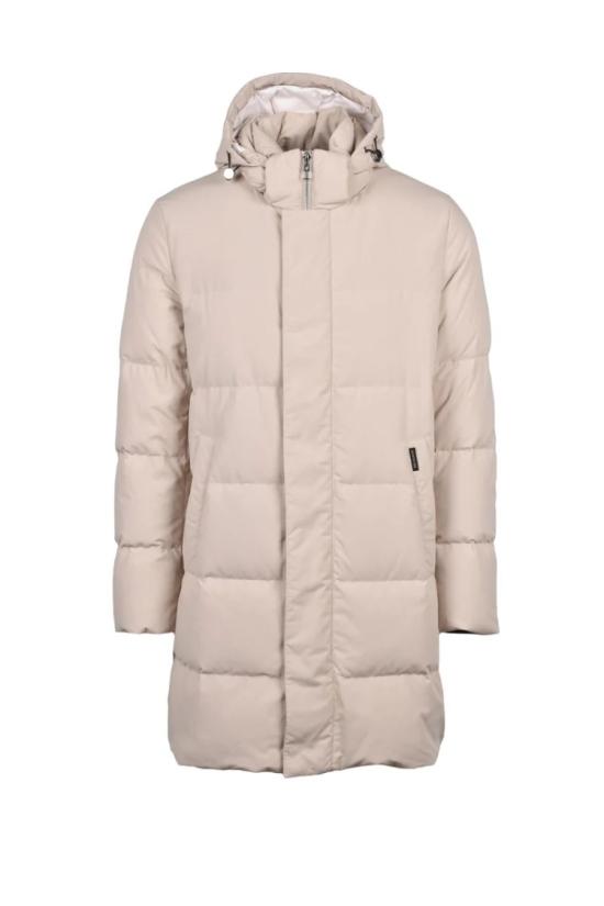  몬테꼬레 자켓 긴 다운 재킷 - 베이지색