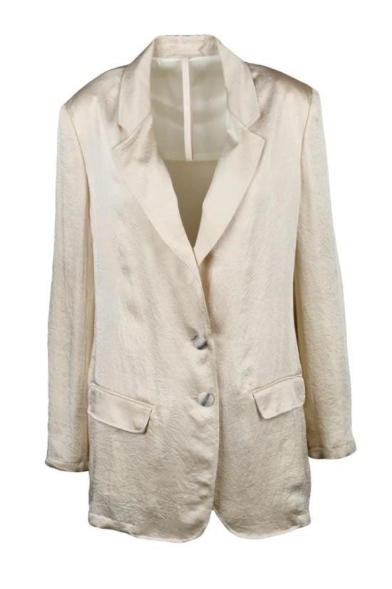 25SS 마렐라 모노크롬 자켓 Seltz 새틴 블레이저 재킷 - 베이지