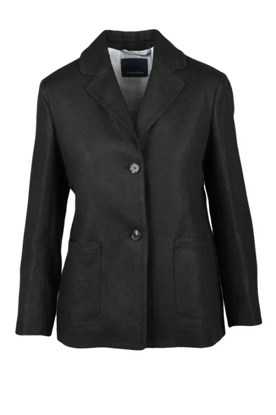 25SS 막스마라 자켓 스트레이트 린넨 재킷 - 블랙