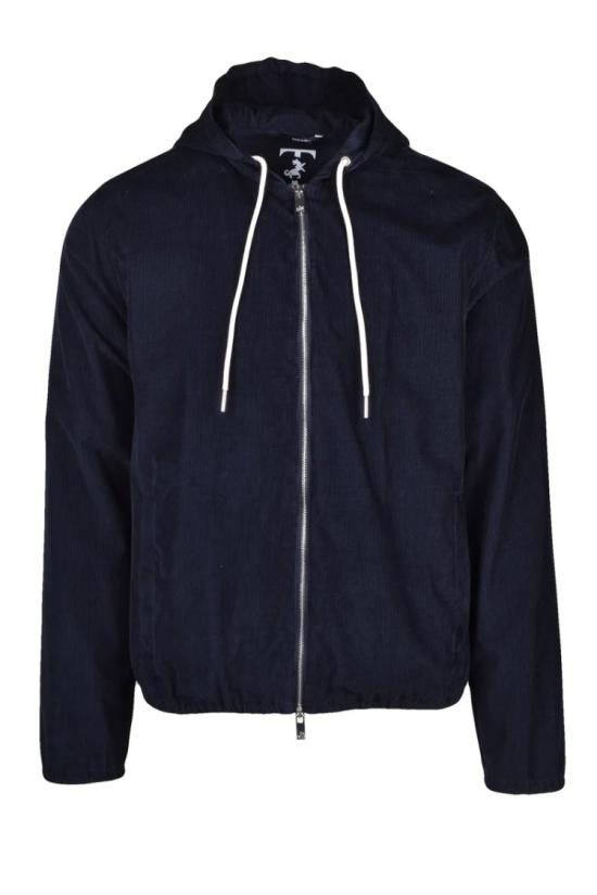  톰볼리니 자켓 지퍼 여밈 방식의 파란색 코듀로이 재킷