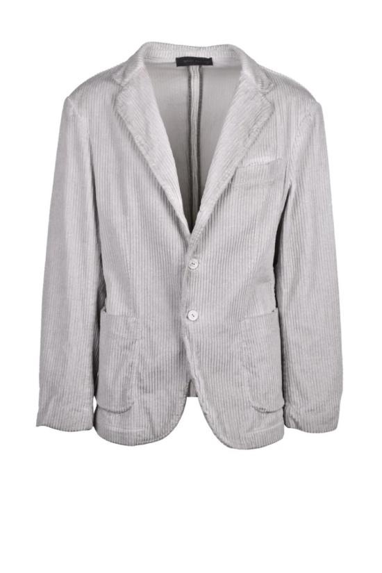  네버이너프 자켓 벨벳 블레이저 재킷 - 그레이