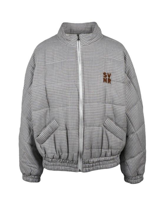 25SS 수비니어 자켓 패딩 봄버 재킷 - 브라운/블루