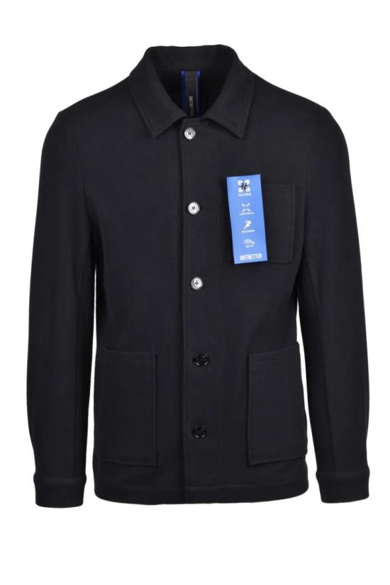  디스트레토12 자켓 맞춤형 디자인의 클래식 블랙 오버코트