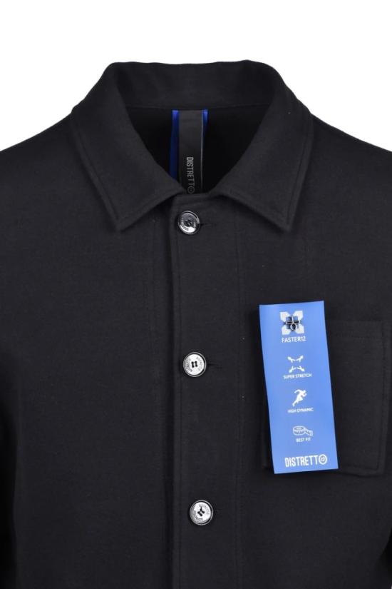  디스트레토12 자켓 맞춤형 디자인의 클래식 블랙 오버코트 - DISTRETTO12