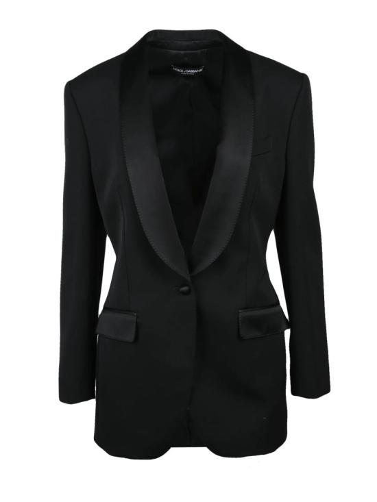 25SS 돌체앤가바나 자켓 스모킹 재킷 (울 실크 소재) - 블랙