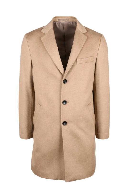  Premier Homme 자켓 테일러드 핏의 미디 길이 베이지 코트
