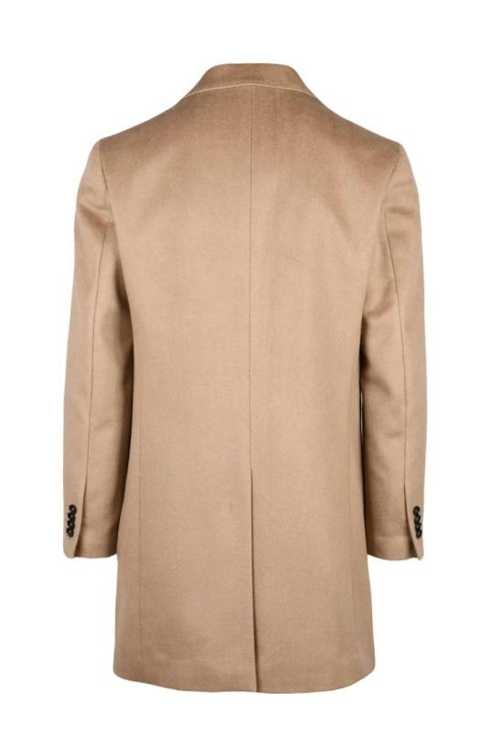  Premier Homme 자켓 테일러드 핏의 미디 길이 베이지 코트 - OTHER BRANDS