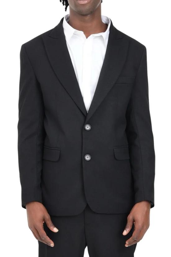  I M Brian 자켓 둥근 형태의 블랙 블레이저 (버튼 여밈)