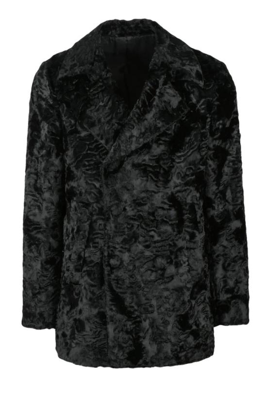  Michele Paoloni 자켓 인조 모피 코트 - 블랙