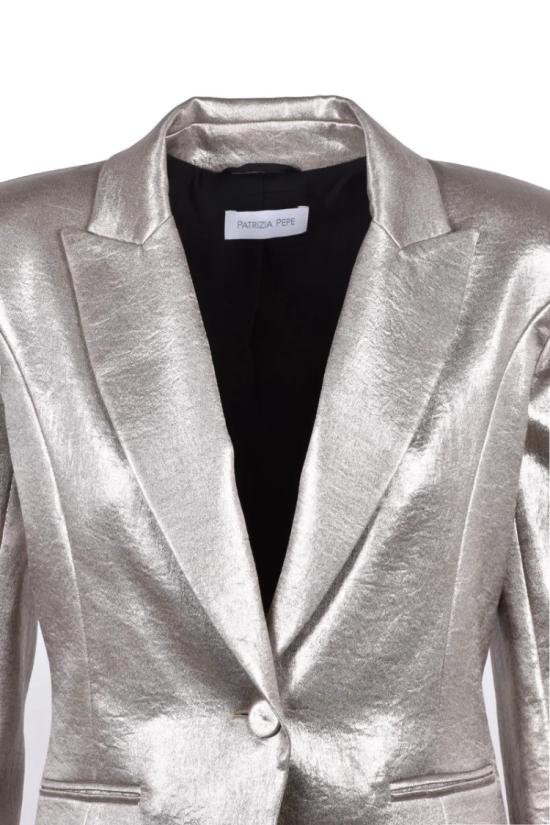  파트리지아페페 자켓 슬림핏 재킷 - 골드 - PATRIZIA PEPE