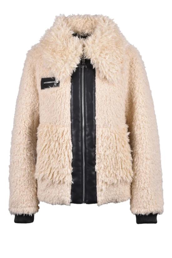  파트리지아페페 자켓 테디 재킷 - 화이트/블랙