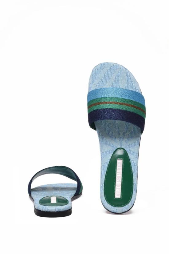 25SS 서커스 호텔 뮬/슬리퍼 라메 뮬 - 스카이 블루/블루 - CIRCUS HOTEL