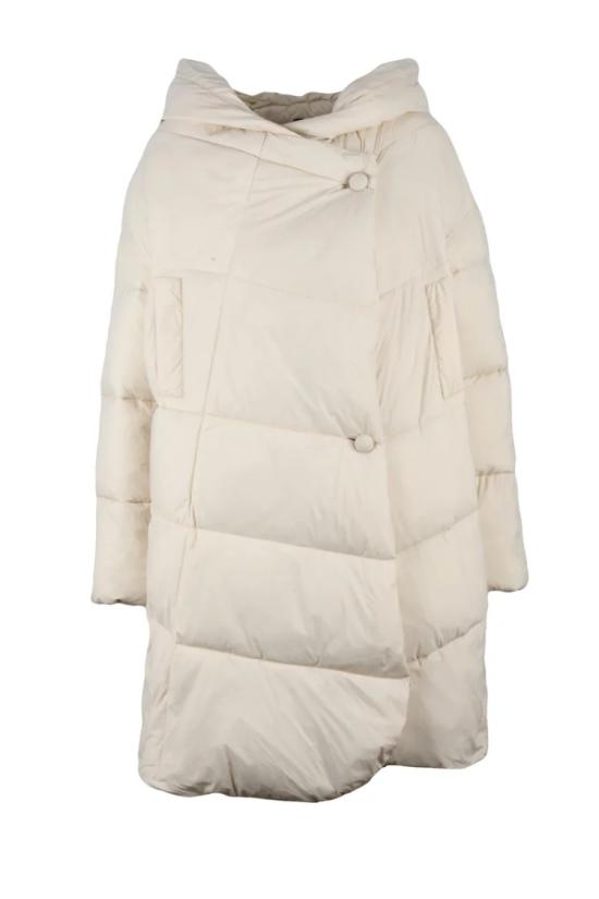 캐네디언 자켓 긴 다운 재킷 - 화이트