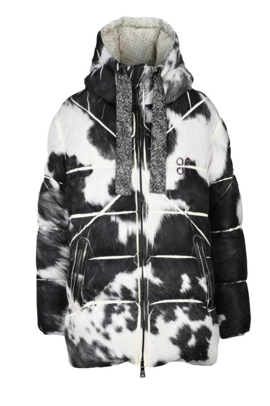  Plus 자켓 패티 다운 재킷 (지퍼 포함) - 블랙/화이트