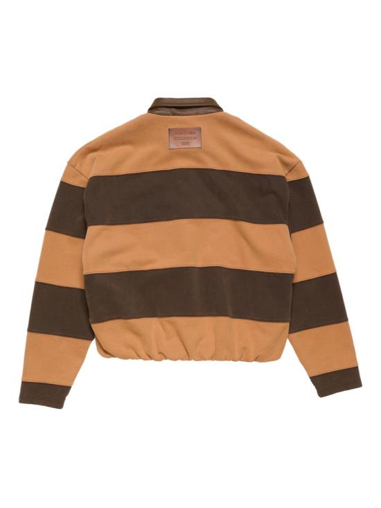 26SS 아크네 스튜디오 스트라이프 폴로 스웨터 AI0183 CY7 DARK BROWN COGNAC DOM - ACNE STUDIOS