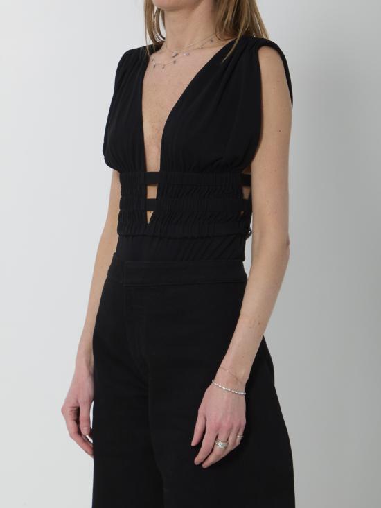 26SS 알라이아 반팔 티셔츠 AA9B0476J090C 995 BLACK - ALAIA