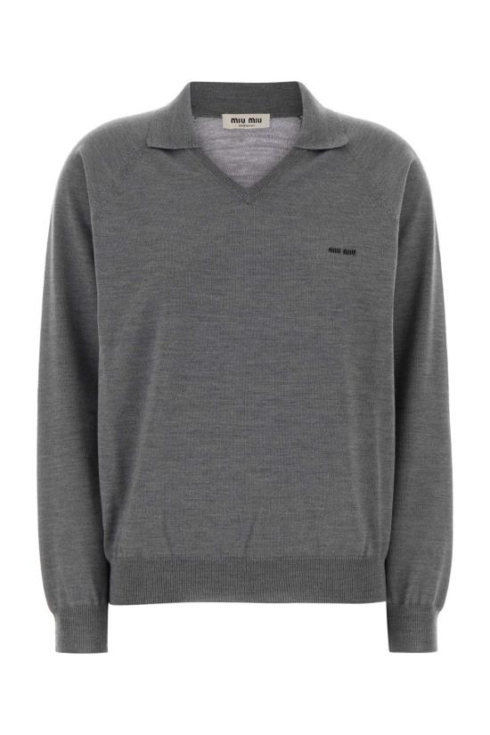 26SS 미우미우 스웨터 MML05JSOOO16WJF0BD9 heather grey