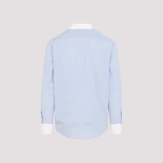 26SS 셀린느 스트라이프 코튼 포플린 클래식 셔츠 RC0BX1389 CBA0 BLUE - CELINE