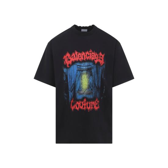 26SS 발렌시아가 반팔 티셔츠 764235TUVD51000 BLACK