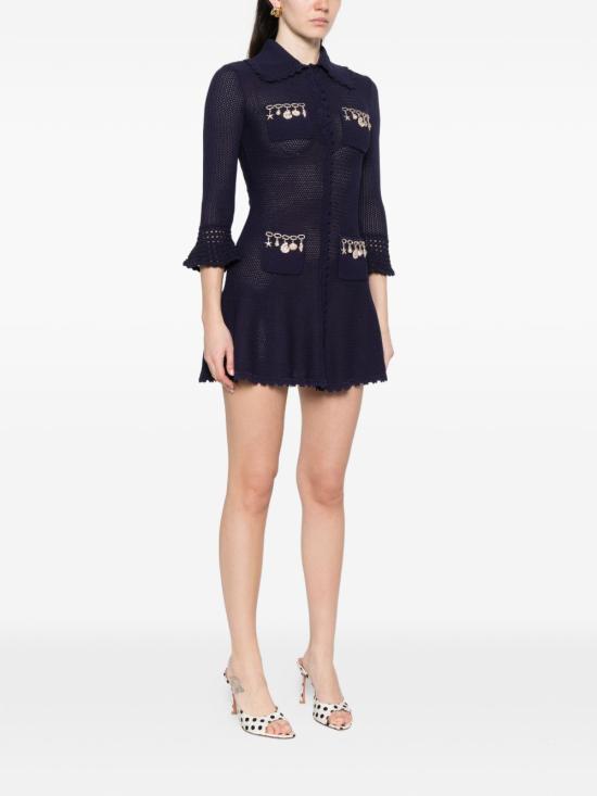 26SS 셀프 포트레이트 미디 원피스 SS26048SNNAVY BLUE - SELF PORTRAIT