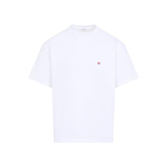 26SS 셀린느 코튼 저지 티셔츠 RX0HW1243 GDJ2 WHITE