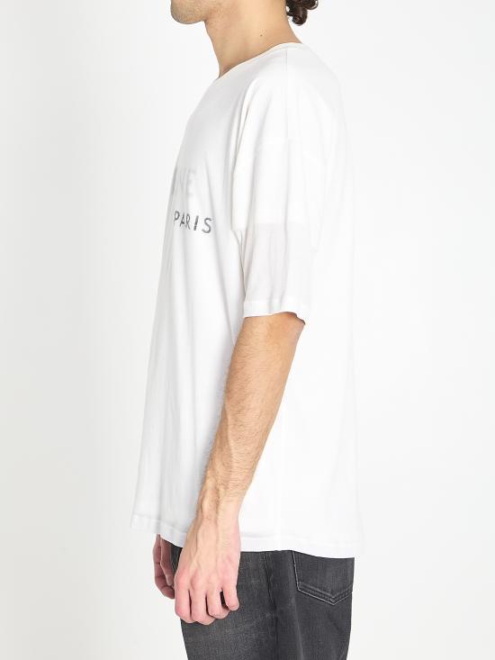 26SS 셀린느 더블 레이어드 티셔츠 파인 코튼 저지 RX0DT0F17 01OB WHITE - CELINE