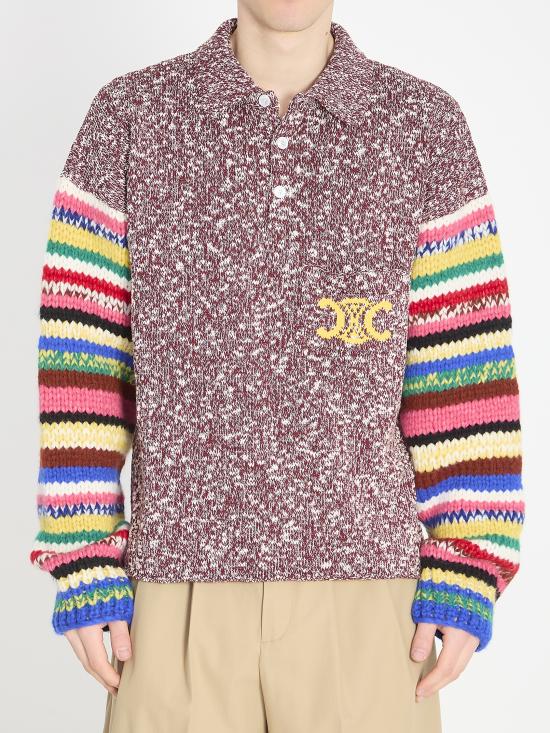 26SS 셀린느 물리네 코튼 폴로 스웨터 RY0QE0X94 GDU4 MULTICOLOUR