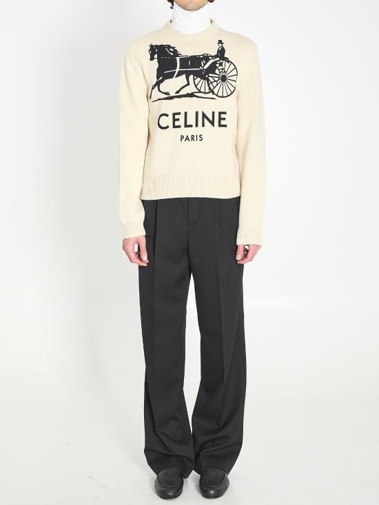 26SS 셀린느 캐시미어 크루넥 스웨터 RY0SV1261 01W1 WHITE - CELINE