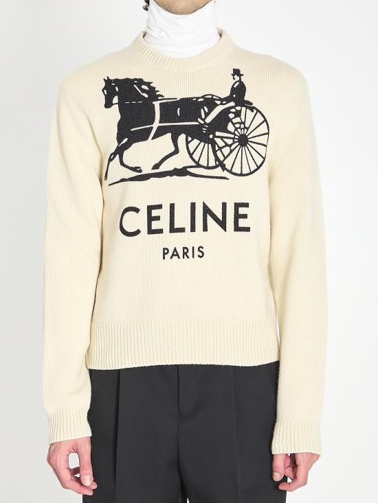 26SS 셀린느 캐시미어 크루넥 스웨터 RY0SV1261 01W1 WHITE