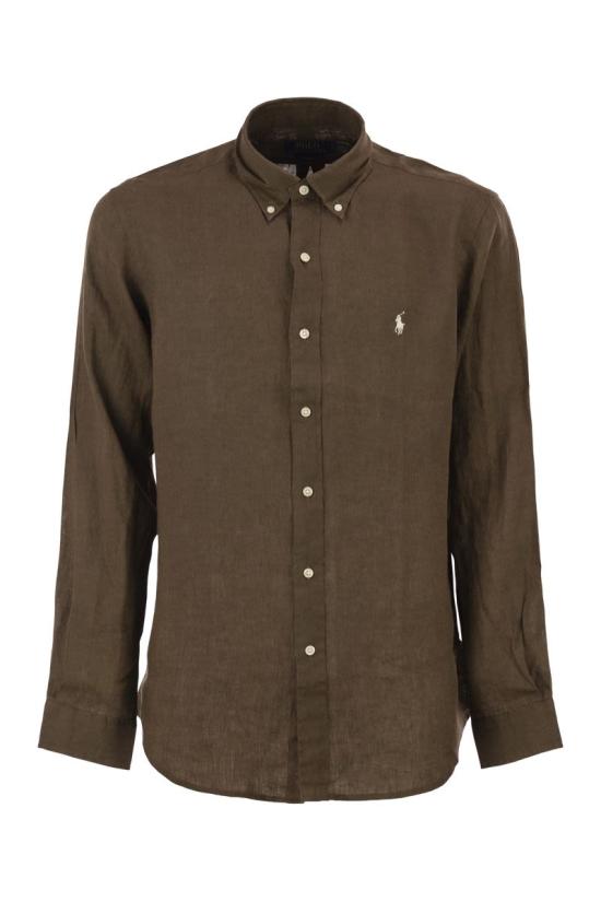 26SS 폴로 랄프로렌 긴팔 셔츠 710966294 514 DARK BROWN