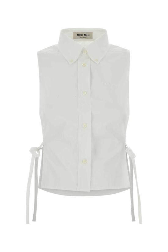 26SS 미우미우 셔츠 MK2024SOOO19SE F0009 WHITE