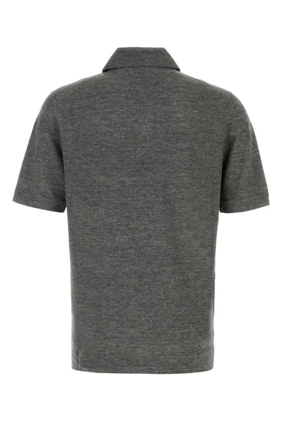 26SS 브루넬로 쿠치넬리 린넨 코튼 니트 폴로 셔츠 M2L00315 C2960 GREY - BRUNELLO CUCINELLI