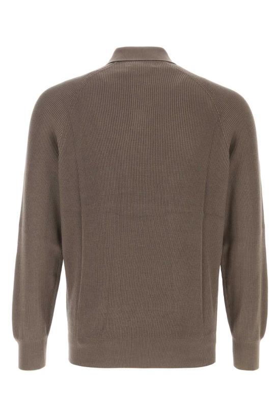 26SS 브루넬로 쿠치넬리 립 니트 폴로 셔츠 M29400105 CLL90 BROWN - BRUNELLO CUCINELLI