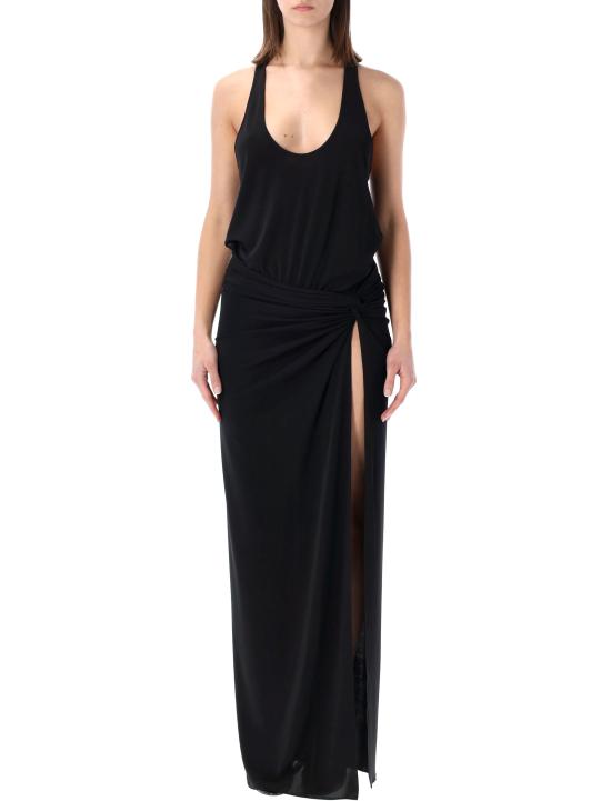 26SS 안다마네 롱 원피스 T190147ATJP073 999 BLACK