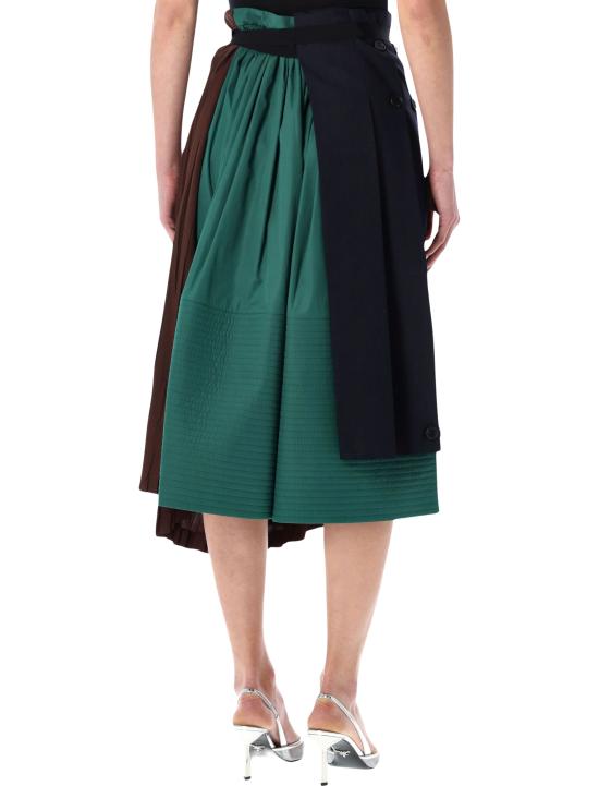 26SS 프라다 러쉬 스티치 패브릭 패치워크 스커트 P164IR19Q3 F0008 BLEU - PRADA