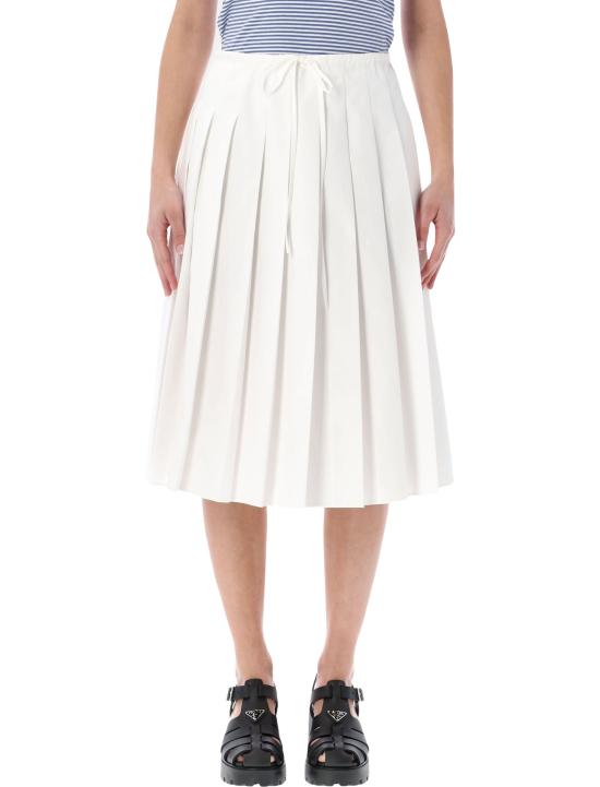 26SS 프라다 미디 스커트 P145VX187P F0009 WHITE