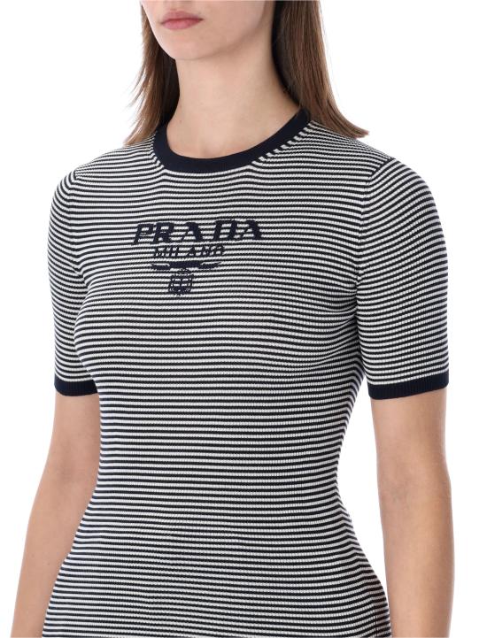 26SS 프라다 반팔 티셔츠 P24T1F19BV F022X BLUE WHITE - PRADA