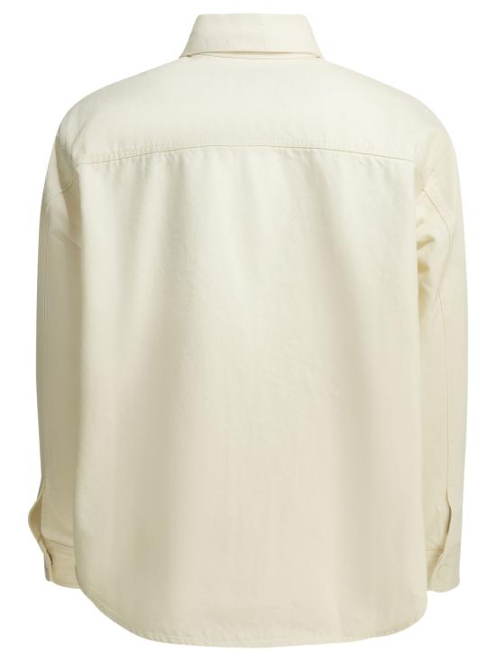  아미 톤온톤 로고 코튼 니트 오버셔츠 UJK897DE0126136 WHITE - AMI