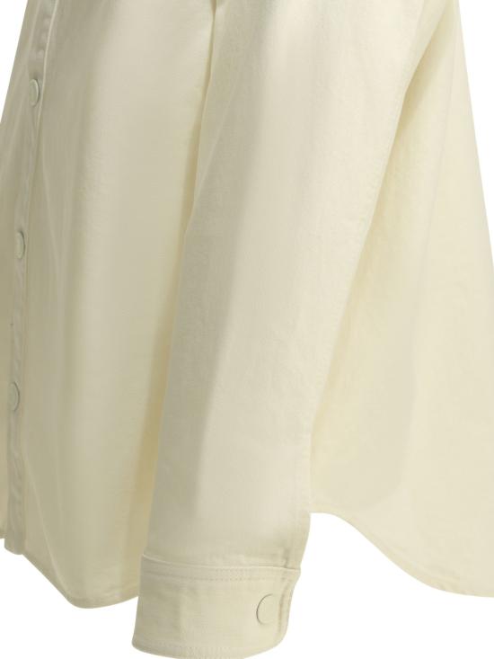  아미 톤온톤 로고 코튼 니트 오버셔츠 UJK897DE0126136 WHITE - AMI