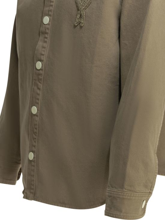  아미 톤온톤 로고 코튼 니트 오버셔츠 UJK897DE0126A036 BEIGE - AMI
