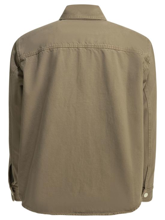  아미 톤온톤 로고 코튼 니트 오버셔츠 UJK897DE0126A036 BEIGE - AMI