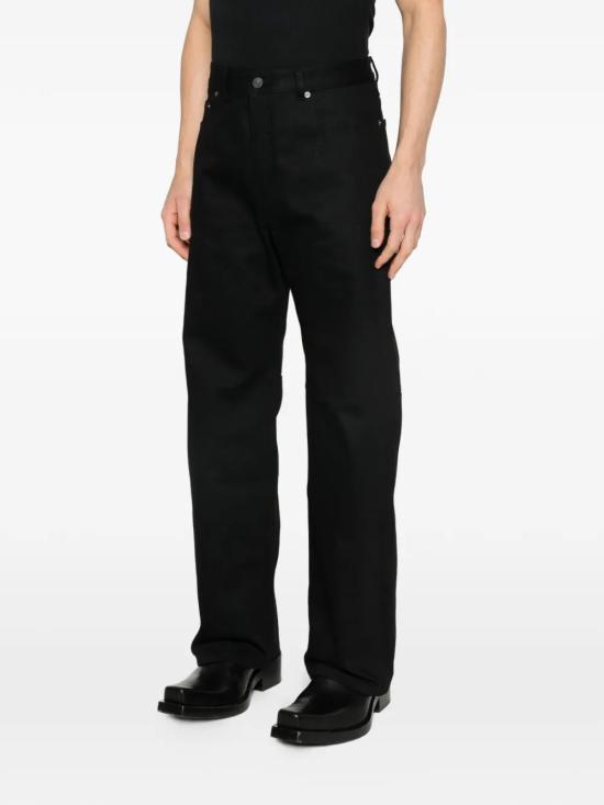 26SS 발렌시아가 커브드 니 팬츠 857194TTWA4 1000 BLACK - BALENCIAGA