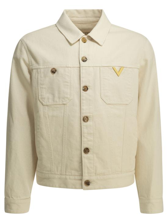 26SS 발렌티노 가라바니 V로고 데님 자켓 8V3DC14FB9WA03 WHITE