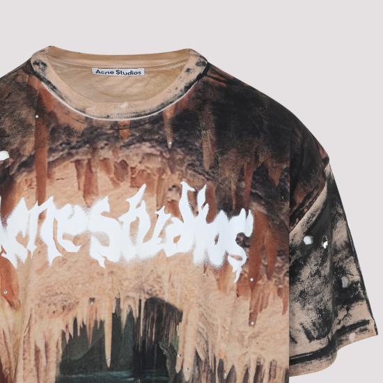 26SS 아크네 스튜디오 로고 티셔츠 라인스톤 블랙 러스트 BL0434 DL8 BLACK RUST BROWN - ACNE STUDIOS