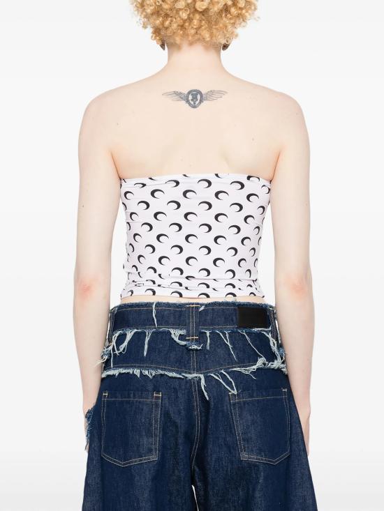 26SS 마린세르 반팔 티셔츠 WTS011ACJER0001 WH00 WHITE BLACK MOON - MARINE SERRE