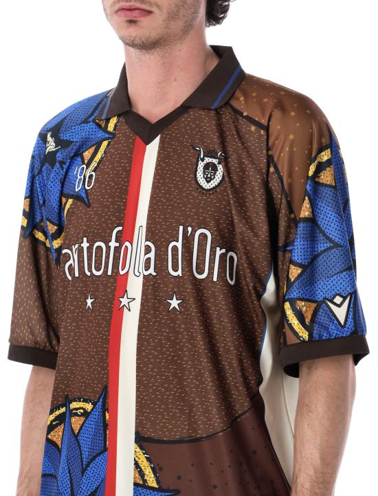 26SS 판토폴라도로 반팔 티셔츠 FMTHD U19B68 BROWN BLUE - PANTOFOLA D'ORO