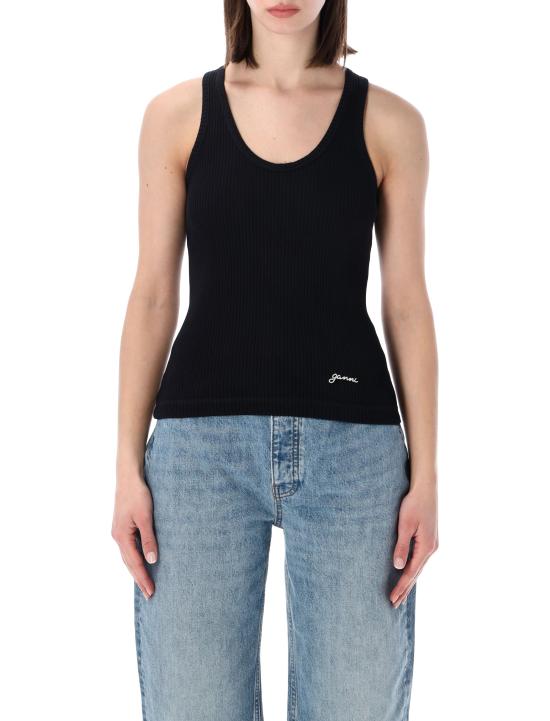 26SS 가니 민소매 티셔츠 A1050166 099 BLACK